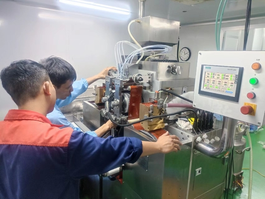 PLC Control Casting Drum Soft Capsule Machine dengan lapisan Chrome stainless steel